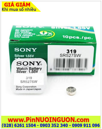 Sony SR527SW _Pin 319 ; Pin đồng hồ Silver Oxide 1.55v Sony SR527SW 